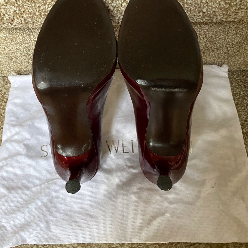 Stuart Weizman Open Toe Patent Leather Shoes - image 5